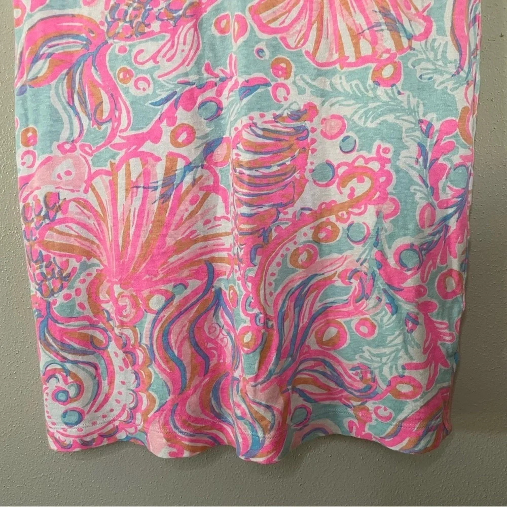 Lilly Pulitzer Harper Shift Dress Too Much Bubbly Pink Pout Cotton/Linen‎
